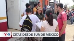 Migrantes en sur de México esperan ser trasladados para citas en EEUU 