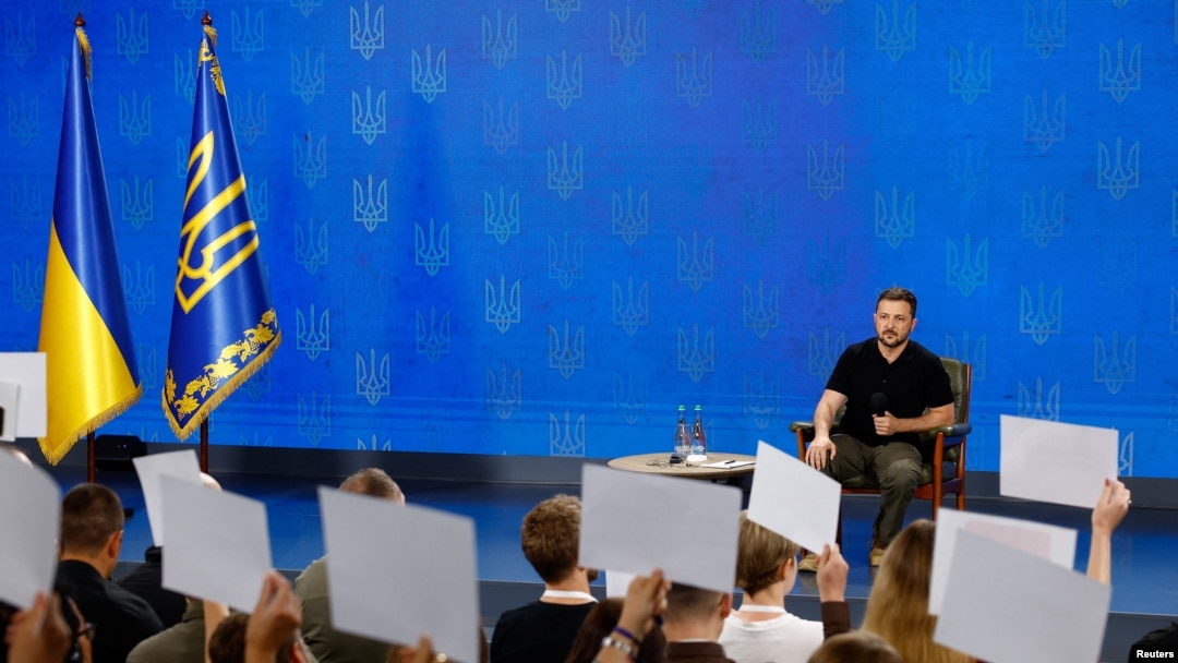 Президент Украины Владимир Зеленский выступает на пресс-конференции. Киев, 27 августа 2024 г.