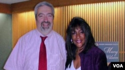 Glen Sauter posing at VOA with Mary Wilson of the Supremes.