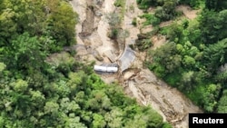 A view of flood damage in the the aftermath of cyclone Gabrielle in Hawke's Bay, New Zealand, in this picture released on Feb.15, 2023
