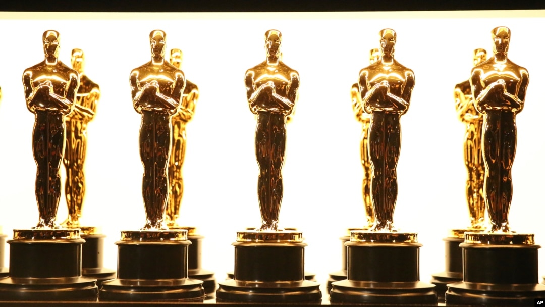 Oscar statuettes sit backstage at the Oscars, Feb. 26, 2017, at the Dolby Theatre in Los Angeles.