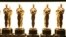 Oscar statuettes sit backstage at the Oscars, Feb. 26, 2017, at the Dolby Theatre in Los Angeles.