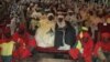 On the left is the Emir of Mafara, Alhaji Bello Mohammadu Barno, who representated the Sultan of Sokoto.