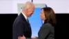 El exvicepresidente Joe Biden y la senadora Kamala Harris durante uno de los discursos por la candidatura demócrata, celebrado en Detroit, Michigan, el 31 de julio de 2019.