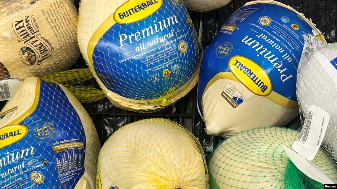 Pavos congelados exhibidos en un supermercado antes de las vacaciones de Acción de Gracias en Chicago, Illinois, EEUU, 22 de noviembre de 2022. REUTERS/Jim Vondruska