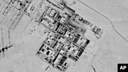 This Sept. 29, 1971, spy satellite photo later declassified by the U.S. government shows what now is known as the Shimon Peres Negev Nuclear Research Center near Dimona, Israel. 