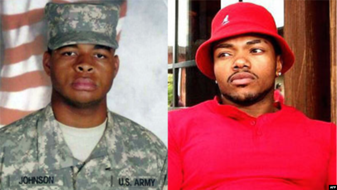 File photo (L) obtained July 8, 2016 shows Dallas sniper Micah X. Johnson. Screenshot (R) taken from his personal website shows Baton Rouge shooter Gavin Long, also known as Cosmo Setepenra. 