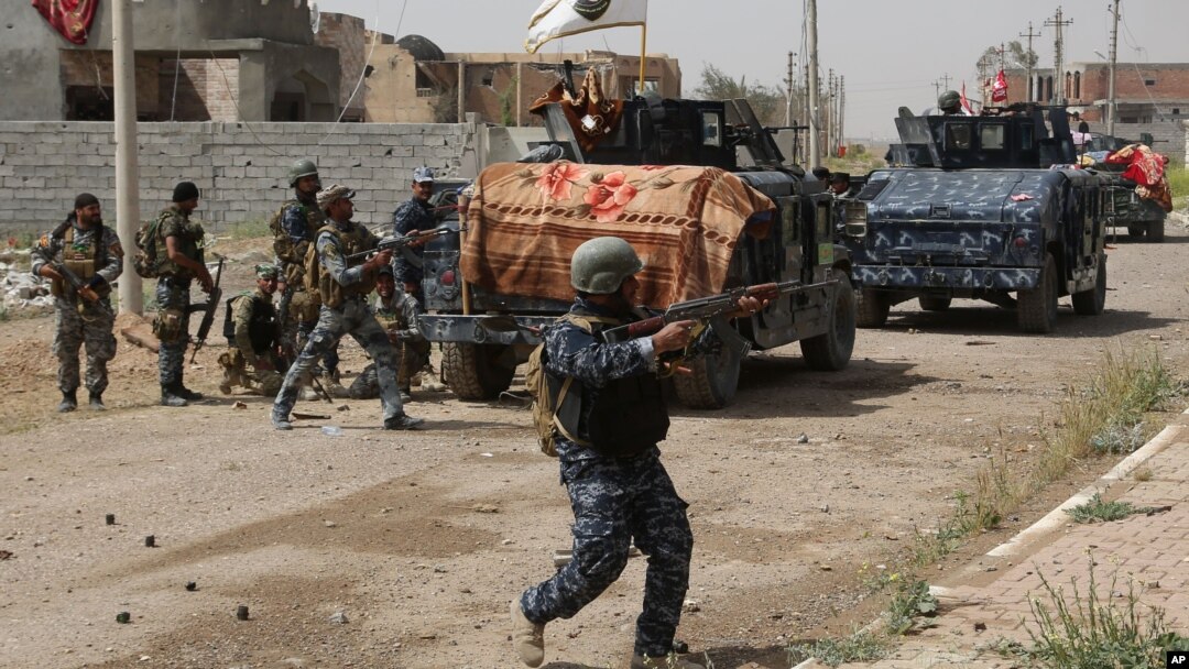 Pasukan keamanan Irak berhasil mengusir militan ISIS dari kota Tikrit di utara Baghdad (30/3).