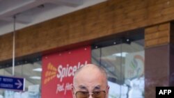 Tibetan spiritual leader The Dalai Lama arrives at Gaggal Airport in Kangra, April 26, 2019. The Dalai Lama was discharged from a New Delhi hospital three days after being admitted with a chest infection.