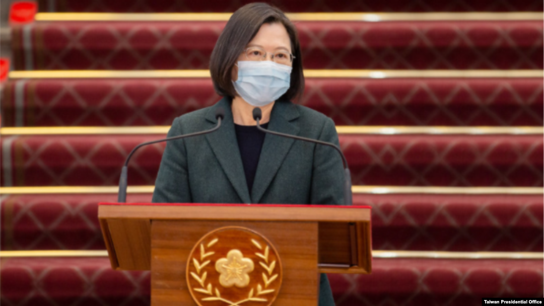 蔡英文称台湾遇到压力不会屈服愿在对等尊严原则下促成两岸对话