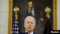 El presidente Joe Biden habla sobre la respuesta de la administración a la enfermedad por coronavirus y el programa de vacunación, en la Casa Blanca, el 18 de junio de 2021.