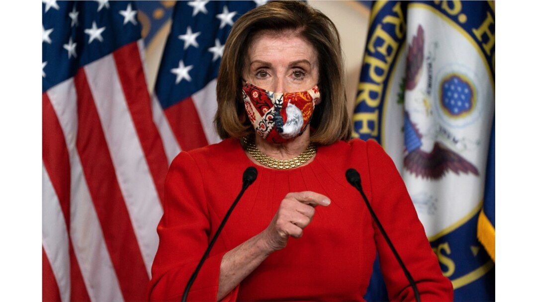 House Speaker Nancy Pelosi, of Calif., speaks during her weekly briefing, Dec. 4, 2020, on Capitol Hill in Washington.