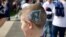 A young New England Patriots fan sports his team's logo painted in his hair at the Super Bowl in Houston, Texas. (B. Allen/VOA)