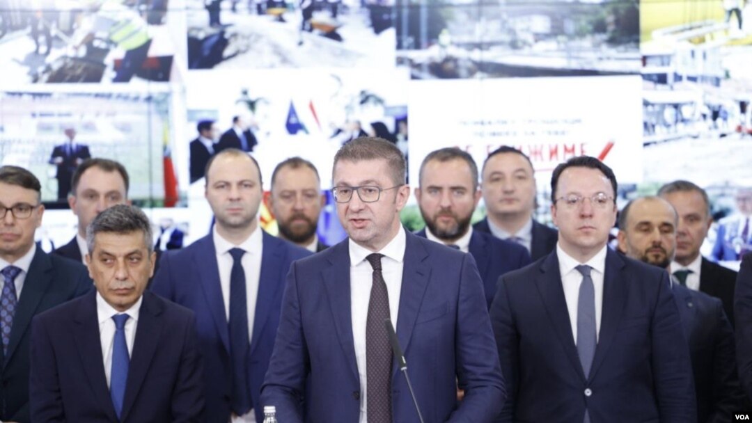 Прес-конференција на претседателот на Владата на Република Северна Македонија Христијан Мицкоски со членовите на Владата по повод 100 дена Влада, 30 септември 2024 година, Скопје, Северна Македонија.