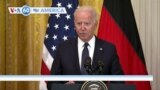 VOA60 America - U.S. President Biden renewed his concerns to German Chancellor Merkel about Russian pipeline