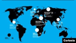Mapa Índice de Corrupção no mundo