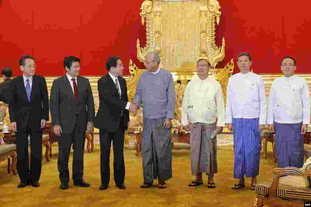 ဂျပန် နိုင်ငံခြားရေး ဝန်ကြီးနဲ့ သမ္မတ ဦးထင်ကျော် တွေ့ဆုံဆွေးနွေး