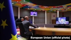 Mr Charles MICHEL, President of the European Council. Video conference of the members of the European Council Roundtable (19/11/20)
