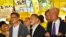 和平佔中三名發起人陳健民（左起）、戴耀廷、朱耀明 (攝影﹕美國之音湯惠芸)