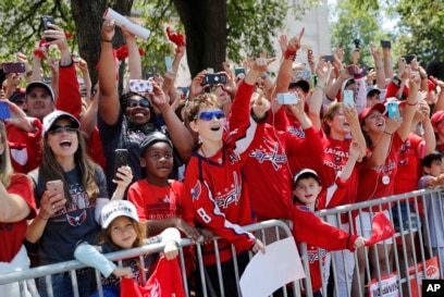 Searching for the Stanley Cup after the Caps' victory parade