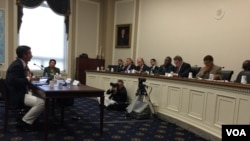 Ben Freeth of the Mike Campbell Foundation on the floor at the Zimbabwe hearing in USA.