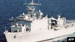 FILE - The USS Ashland, shown in an undated photo, was attacked by Somali pirates in 2010.