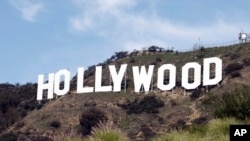 The Hollywood sign in Los Angeles, California.