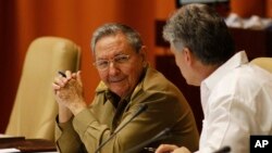 FILE - Cuba's President Raul Castro, left, and Vice President Miguel Diaz-Canel 