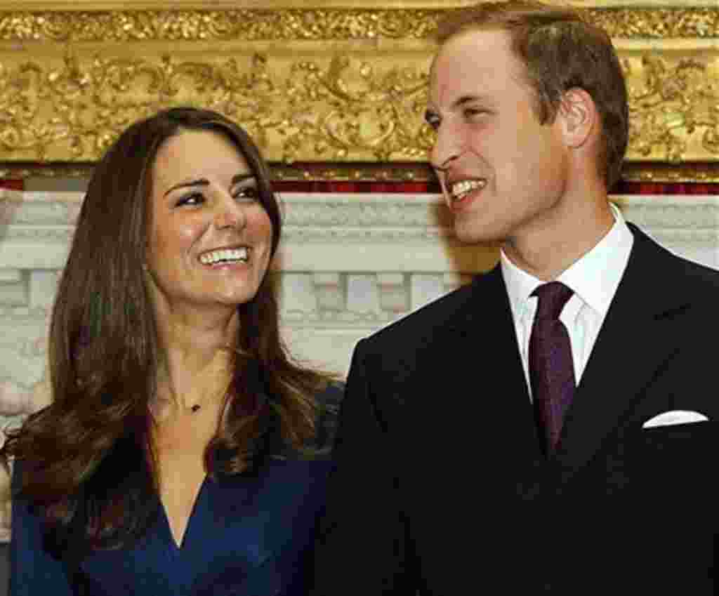 Britain's Prince William and his fiancee Kate Middleton pose for the media at St. James's Palace in London, after they announce their engagement., November 16, 2010