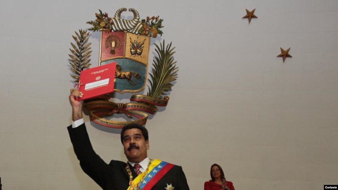 Presiden Venezuela Nicolás Maduro di Majelis Nasional (10/3). 