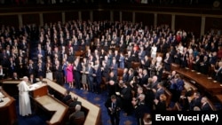 Pope Francis addresses a joint meeting of Congress on Capitol Hill in Washington, Thursday, Sept. 24, 2015, making history as the first pontiff to do so.