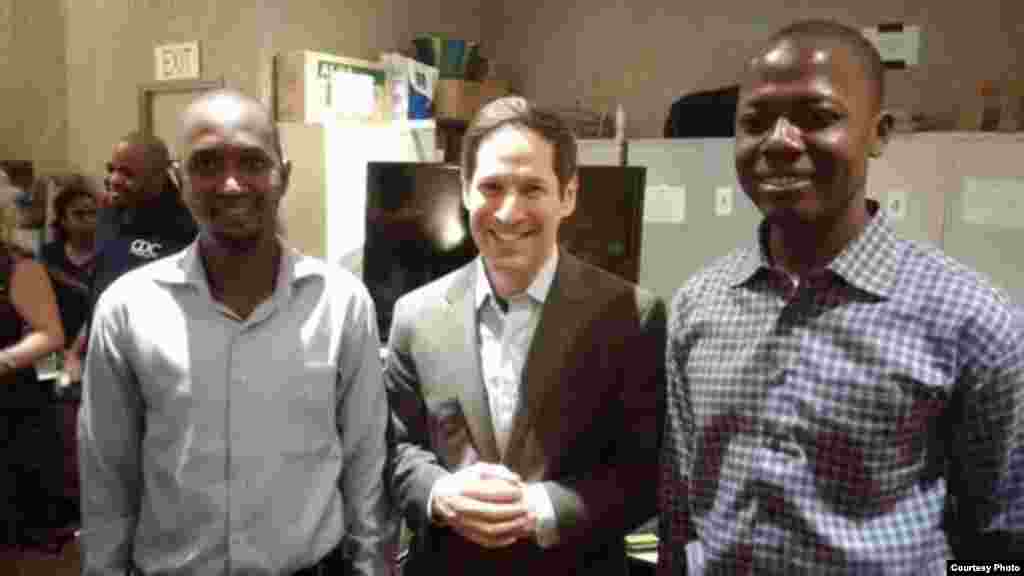 CDC Director Dr. Tom Frieden meets with Ibrahim and Chernoh, medical students who volunteered with the CDC’s Ebola response team in Sierra Leone. (Courtesy - U.S. Centers for Disease Control)