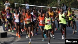 FILE: In this representative illustration, runners compete at the start of the Nairobi marathon in Nairobi, Kenya, October 30, 2016. 