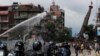 Nepalese protesters defying a government coronavirus lockdown to take part in a religious festival, clash with riot police, in Lalitpur.