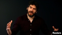 Filmmaker Felipe Bustos Sierra poses talks about his documentary, "Nae Pasaran," in London, Britain, Sept. 7, 2018.