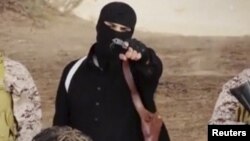 FILE - An Islamic State militant holds a gun in this still image from an undated video made available on a social media website on April 19, 2015. 