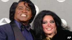 James Brown with wife, Adrienne Lois Brown (1993 file photo)