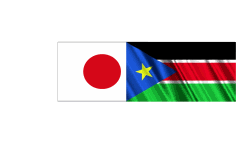 The flags of Japan and South Sudan.