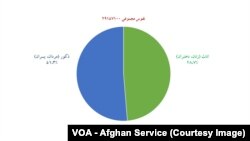 فیصدی اناث و ذکور در نفوس افغانستان