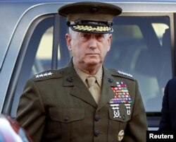 FILE - Marine Corps four-star general James Mattis arrives to address at the pre-trial hearing of Marine Corps Sgt. Frank D. Wuterich at Camp Pendleton, California, March 22, 2010.