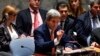 美国国务卿克里在纽约联合国总部召开的有关伊拉克问题的安理会会议上发言。（2014年9月19日）