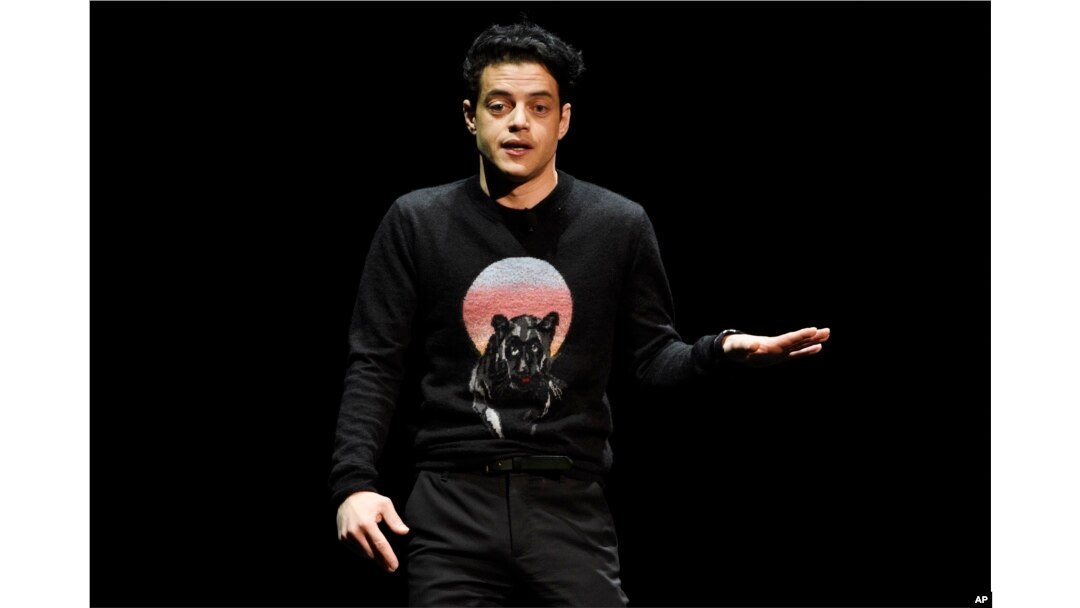 Rami Malek, yang memerankan mendiang vokalis utama grup band Queen, Freddie Mercury, dalam film “Bohemian Rhapsody”, dalam sebuah diskusi di CinemaCon, 26 April 2018.