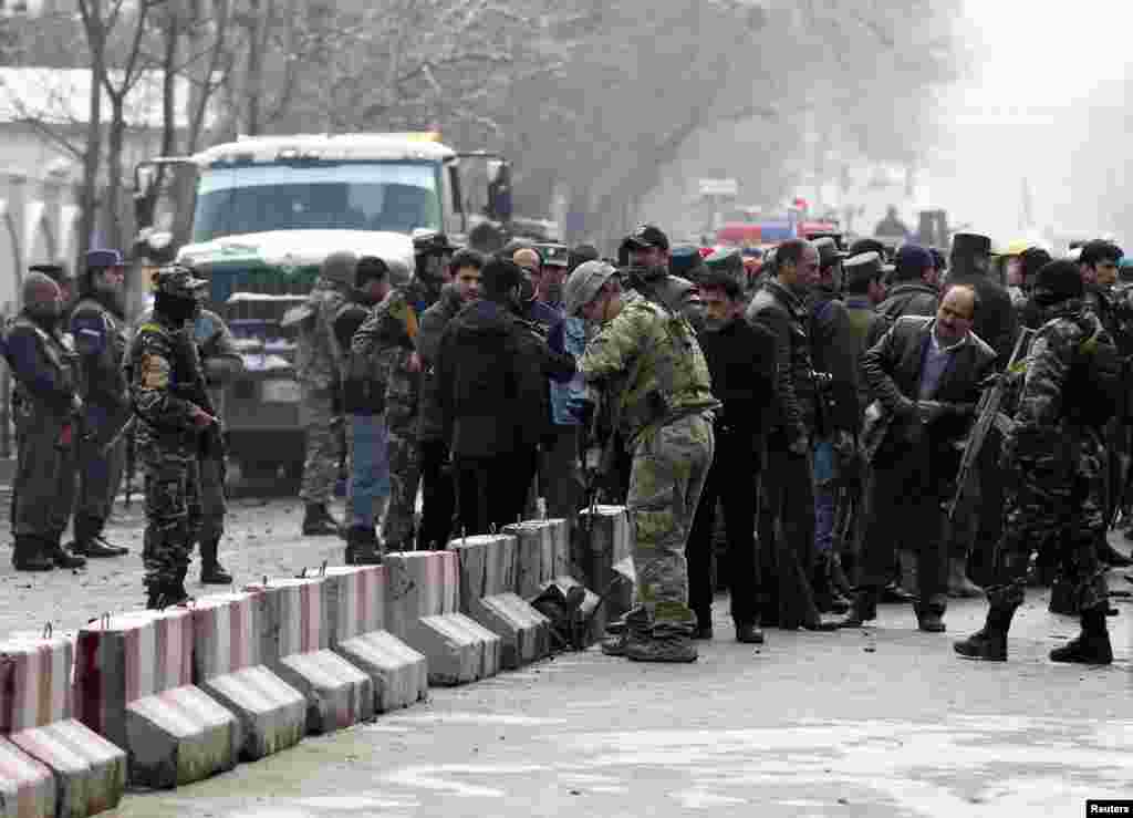 A suicide bomber rammed a vehicle laden with explosives into a Turkish embassy car in Kabul, Feb. 26, 2015.