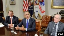 Ključni pregovarači: predsjednik Barack Obama (D), kongresmen John Boehner (R) i senator Harry Reid (D)