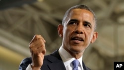 President Barack Obama speaks at the Police Academy in Denver, Colorado, Apr. 3, 2013.