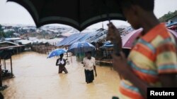 Kamp pengungsi Rohingya di Kutupalong, Bangladesh tergenang banjir, 4 Juli 2018 (foto: ilustrasi). 