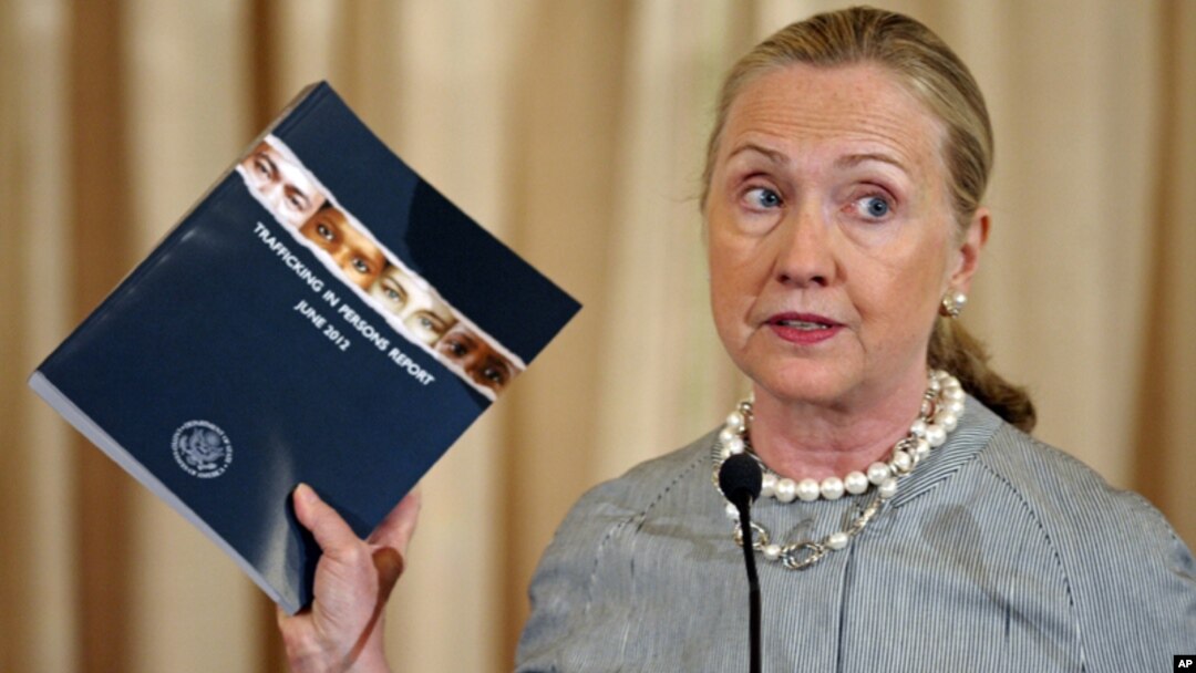 La secretaria de Estado, Hillary Clinton, rindió el informe anual de EE.UU. sobre tráfico humano en el mundo