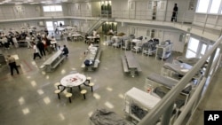 The "B" cell and bunk unit of the Northwest Detention Center in Tacoma, Washington, Oct. 17, 2008.