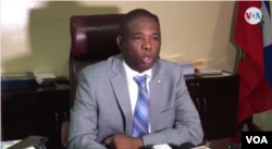 Senator Carl Murat Cantave, President of the Haitian Senate, speaks to reporters in his office in Port-au-Prince, Haiti. (Photo: Renan Toussaint)
