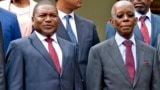 Presidente Filipe Nyusi e ministro das Finanças e Economia Adriano Maleiane.